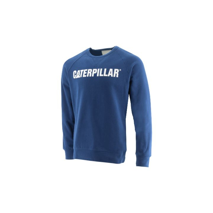 Caterpillar Men's Foundation Crewneck Sweatshirts Blue CAT-12753